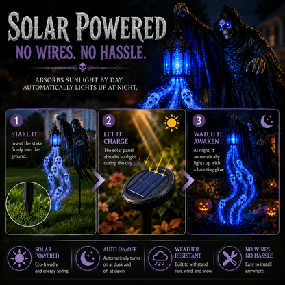 🎃 Today Only 49% OFF – 🎃 Halloween Soul Harvester Solar Garden Light – Rising Spirit Glow 👻