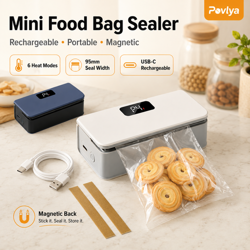 🔥 2-in-1 Rechargeable Mini Bag Sealer with Cutter