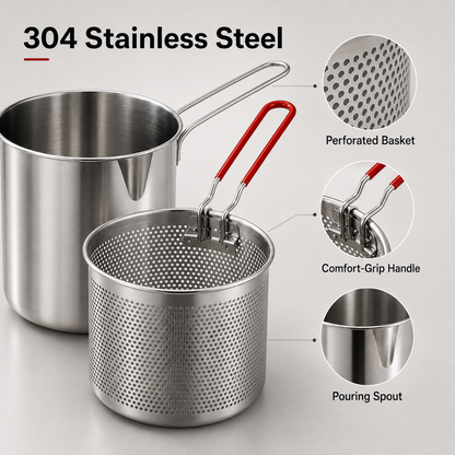 🍟 Personal Mini Deep Fryer Set with Lift-Out Basket