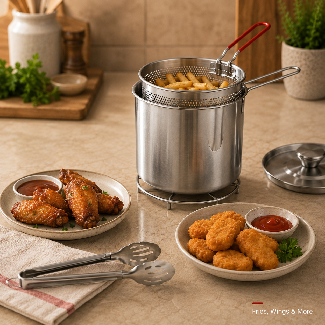 🍟 Personal Mini Deep Fryer Set with Lift-Out Basket