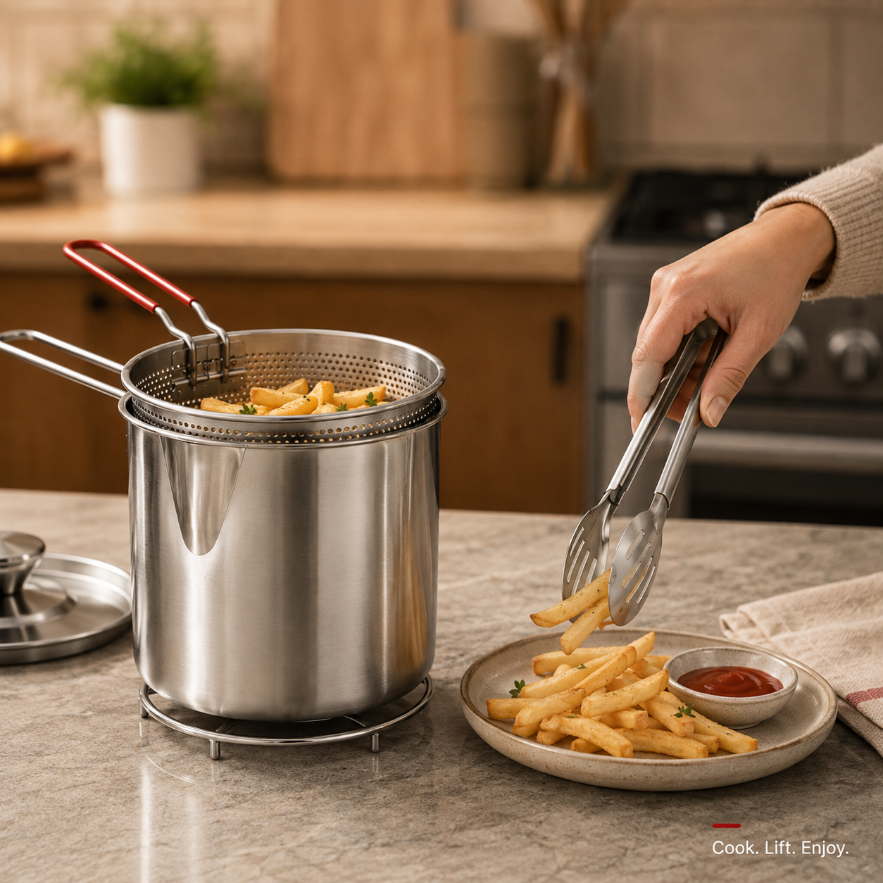 🍟 Personal Mini Deep Fryer Set with Lift-Out Basket