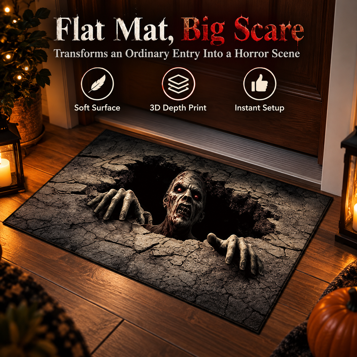 🎃 50% OFF Halloween 3D Optical Illusion Mat – Make Guests Look Twice