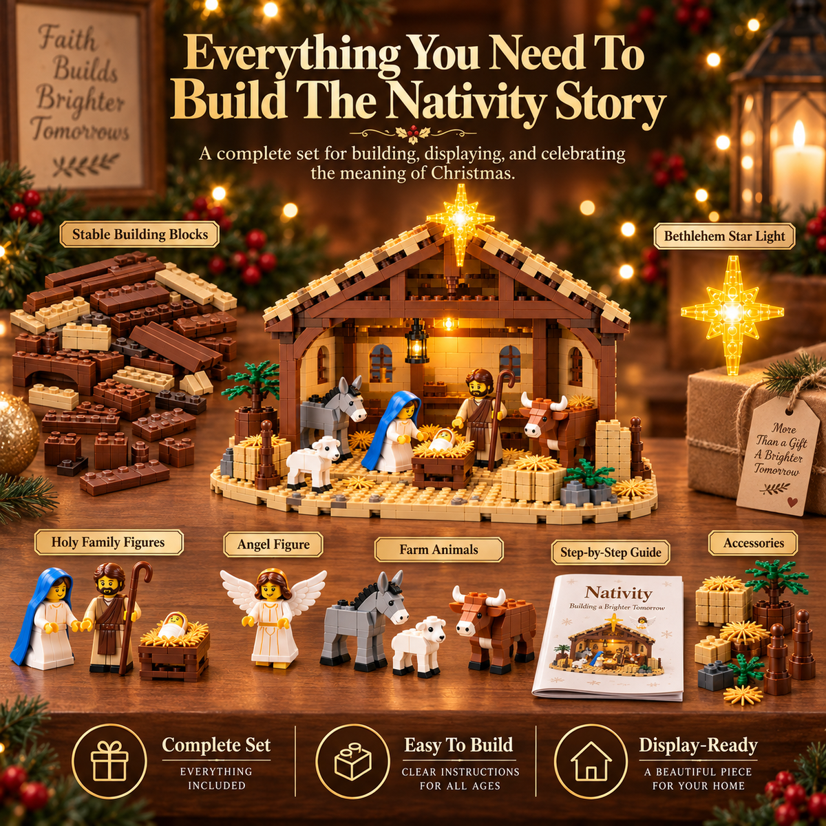 ✨✝️ Christmas Nativity Building Block Set  – Build the Christmas Story Together ❤️