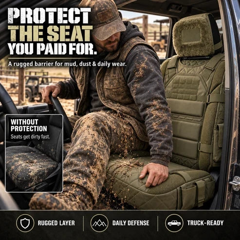 ⏳ Last day to save 49%–🚙Heavy-Duty Tactical Truck Seat Cover, Built-In Storage, Full Seat Protection & Daily Comfort 💥