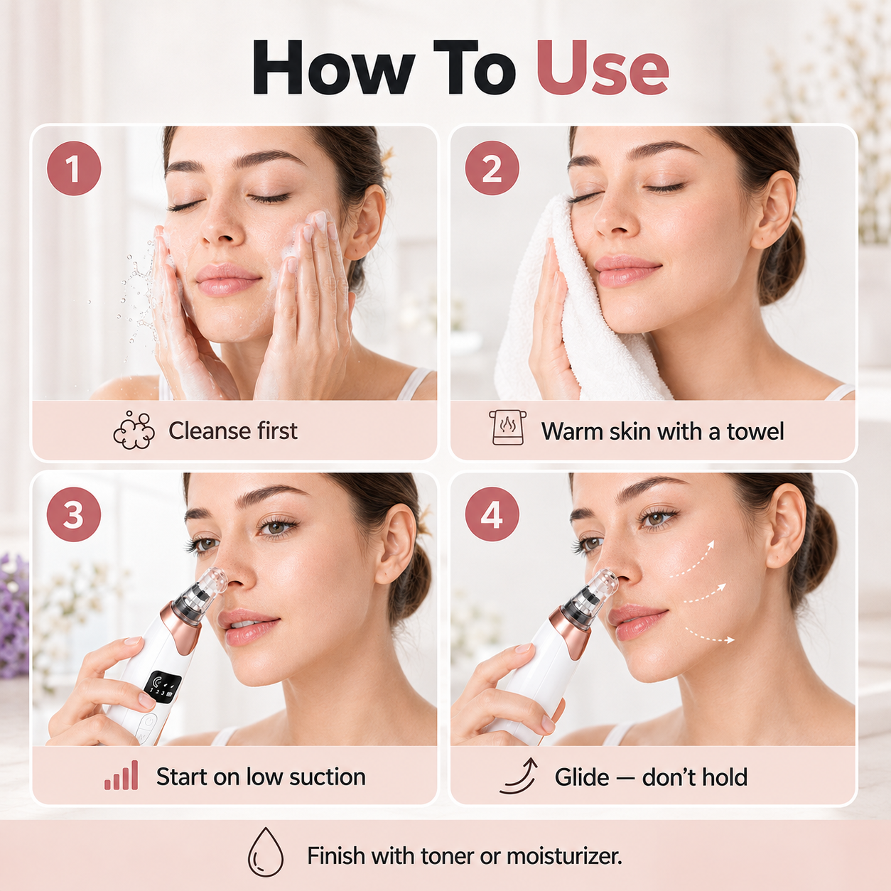 ✨ Electric Pore Vacuum Cleaner – 5 Tips & 3 Suction Levels