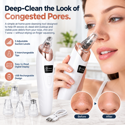 ✨ Electric Pore Vacuum Cleaner – 5 Tips & 3 Suction Levels