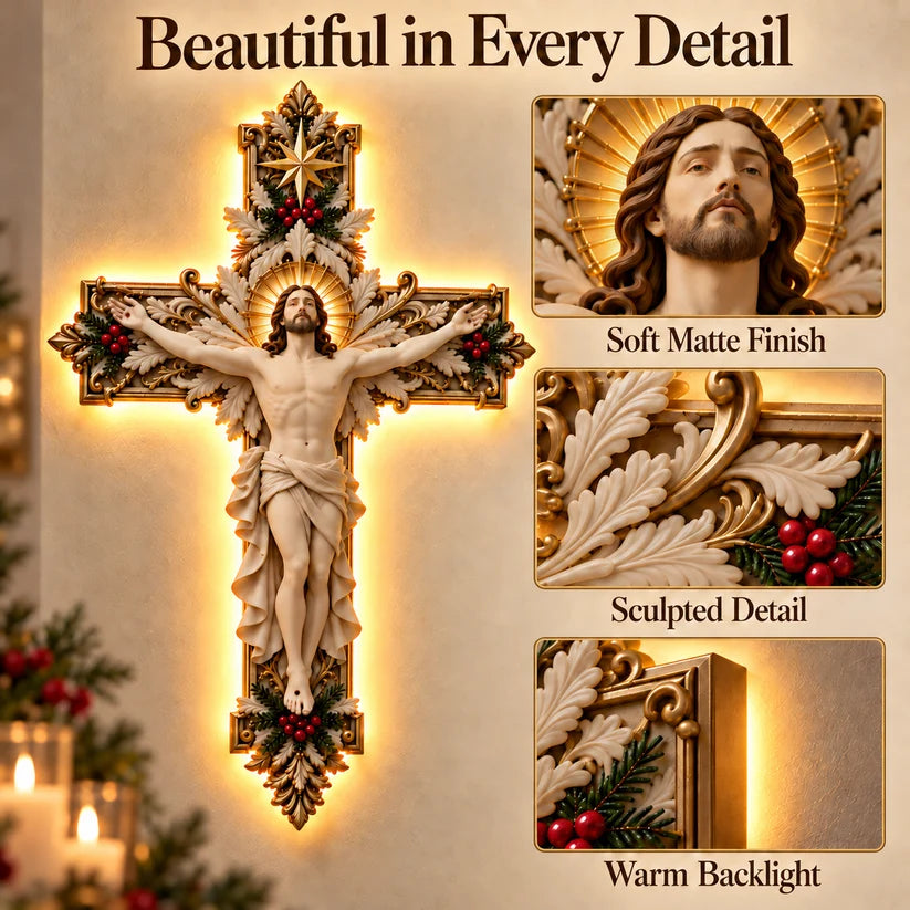 ✨ Holy Light Cross™ – Christmas Blessing Collection | Faith, Love & Protection for Your Home
