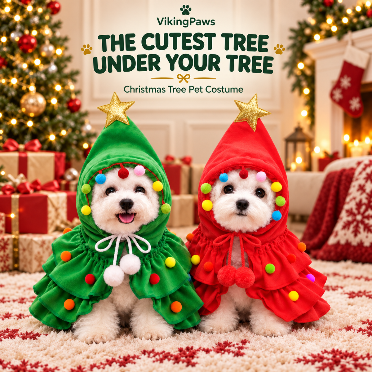 🎄 Turn Your Pet Into a Christmas Tree! 🐶 Funny Holiday Pet Outfit