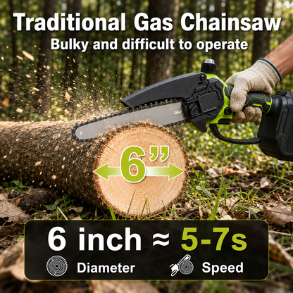 🌿 50% OFF 6-Inch Brushless Cordless Mini Chainsaw ⚡ Cut Faster & Easier