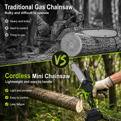 🌿 50% OFF 6-Inch Brushless Cordless Mini Chainsaw ⚡ Cut Faster & Easier