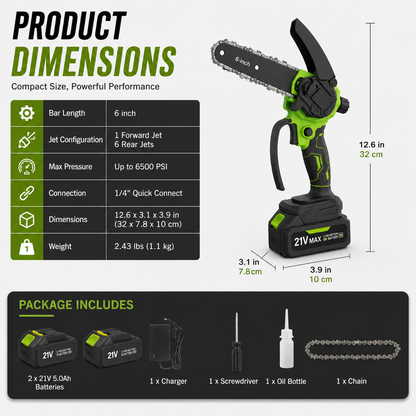 🌿 50% OFF 6-Inch Brushless Cordless Mini Chainsaw ⚡ Cut Faster & Easier
