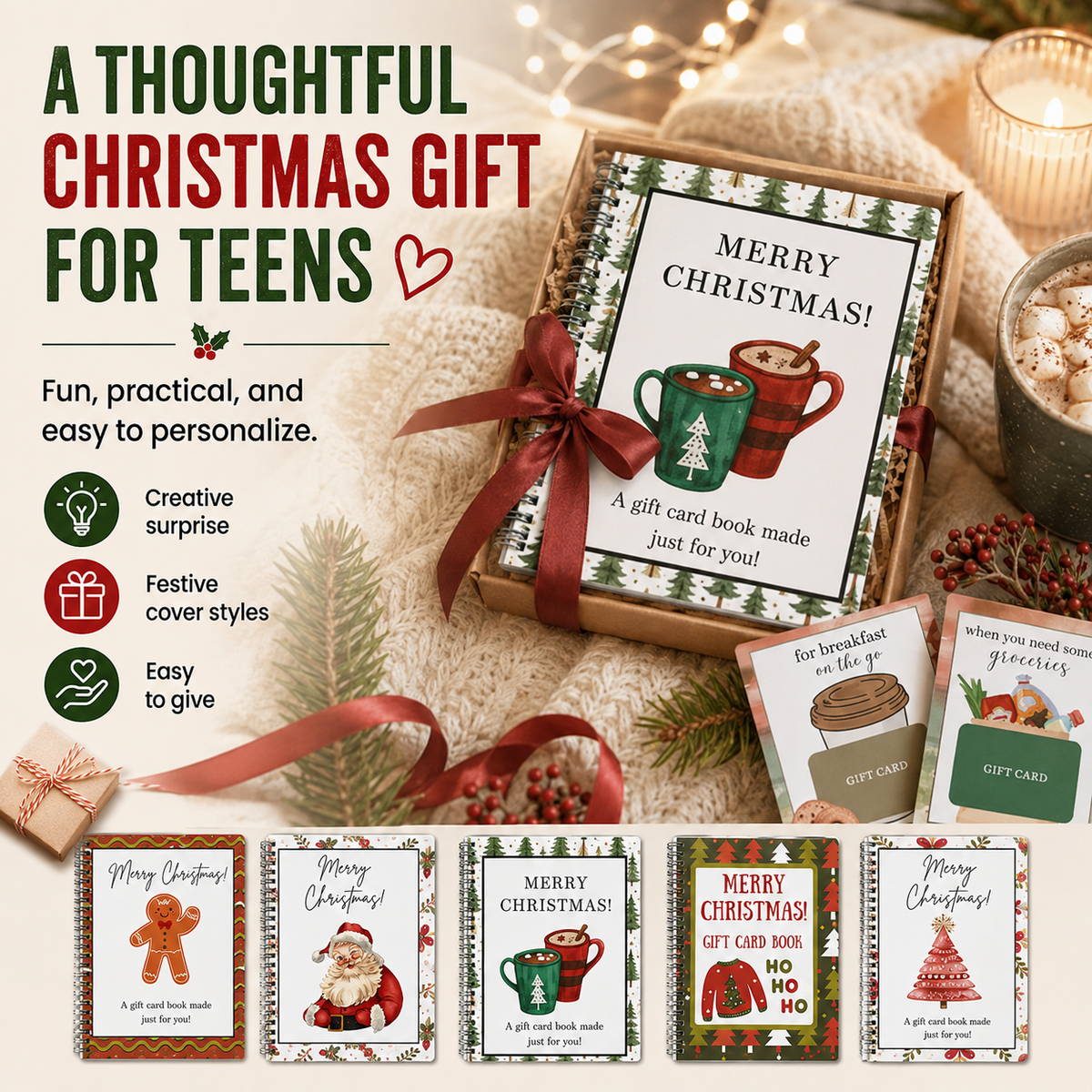 🔥 LIMITED-TIME 50% OFF 🎁 Christmas Gift Card Book