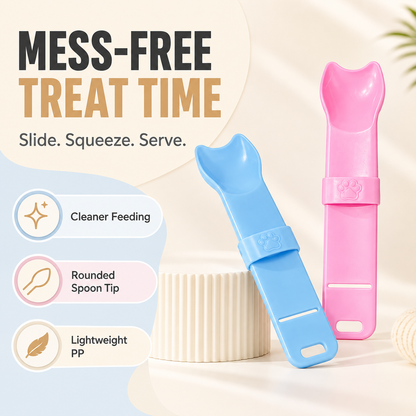 🐾 Cat Treat Tube Squeezer & Strip Feeder for Cleaner, Mess-Free Feeding