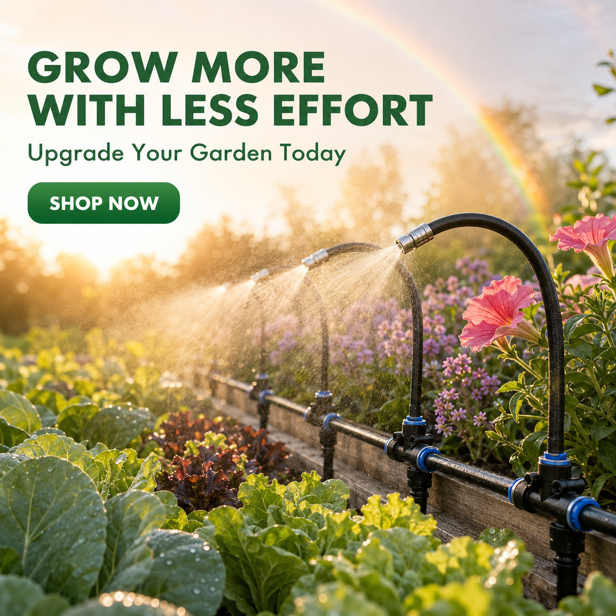 💧 360° Drip Irrigation Kit – DIY Watering for Garden & Pots