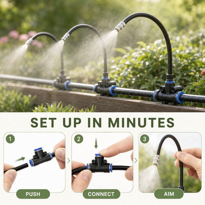💧 360° Drip Irrigation Kit – DIY Watering for Garden & Pots