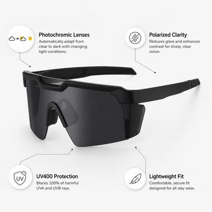 UV400 Photochromic Polarized Aviator Sunglasses