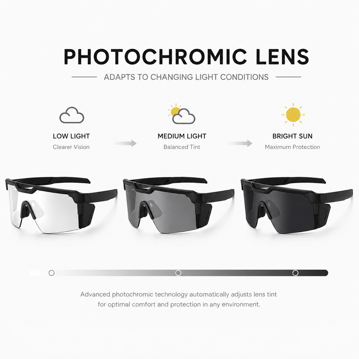 UV400 Photochromic Polarized Aviator Sunglasses