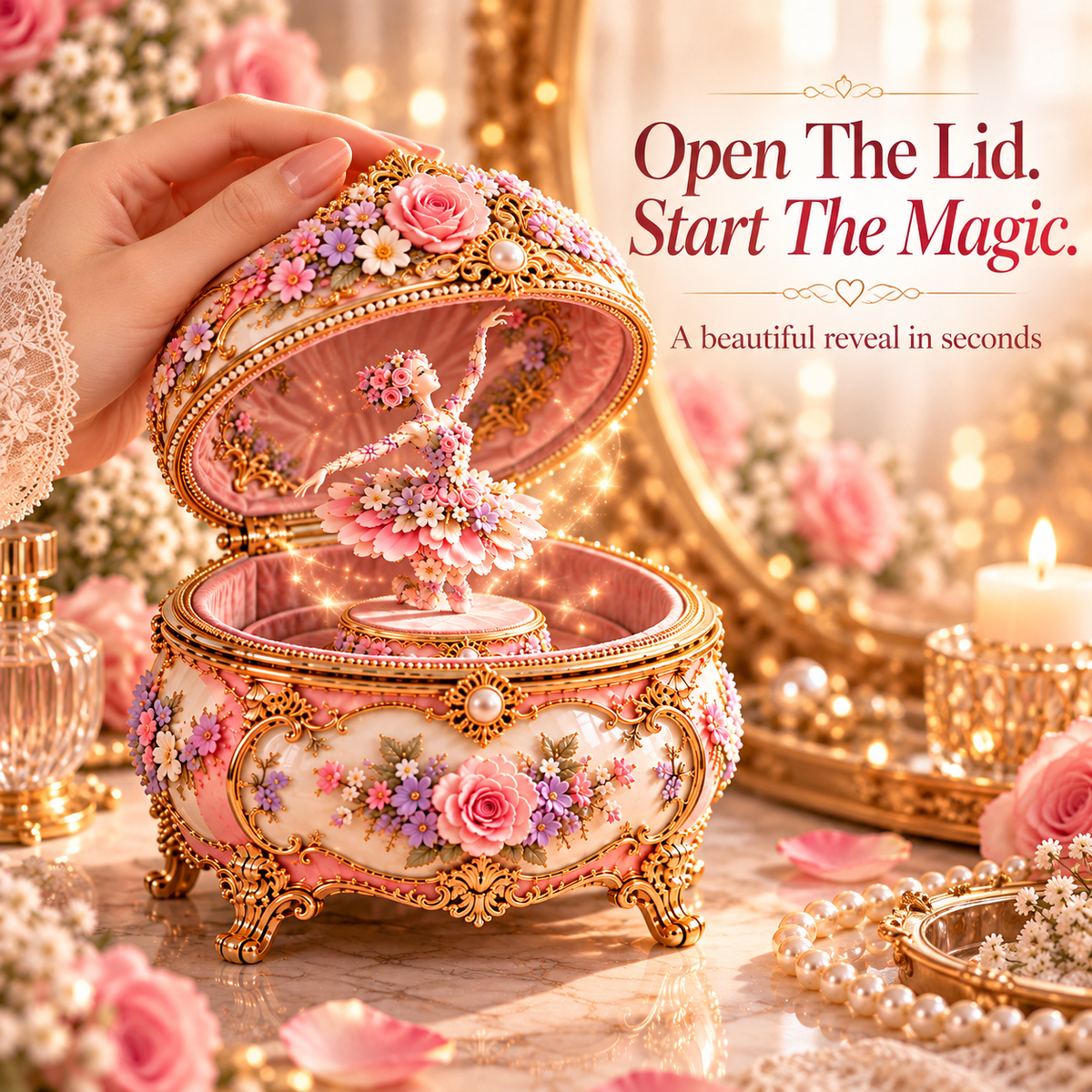 🌸🦋 50% OFF Floral Ballerina Music Box – A Romantic Keepsake With a Magical Butterfly Reveal