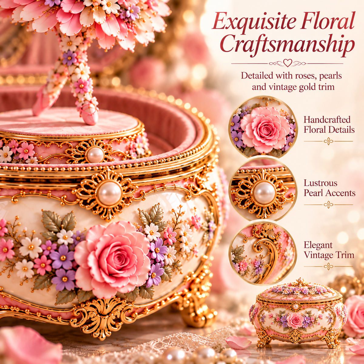 🌸🦋 50% OFF Floral Ballerina Music Box – A Romantic Keepsake With a Magical Butterfly Reveal