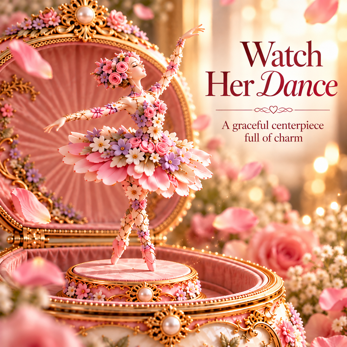 🌸🦋 50% OFF Floral Ballerina Music Box – A Romantic Keepsake With a Magical Butterfly Reveal
