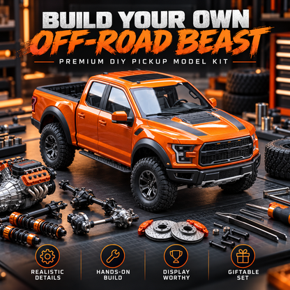🔥🚙 DIY Off-Road Pickup Truck Model Kit – Build Your Own Detailed Display Truck