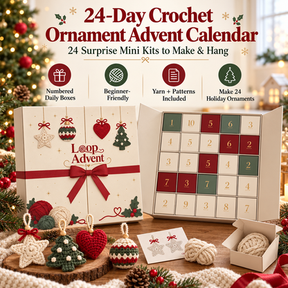 🎄 24-Day Crochet Christmas Advent Calendar – A New DIY Ornament Every Day🧶