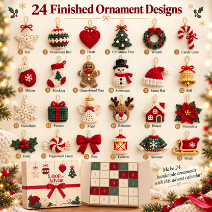 🎄 24-Day Crochet Christmas Advent Calendar – A New DIY Ornament Every Day🧶