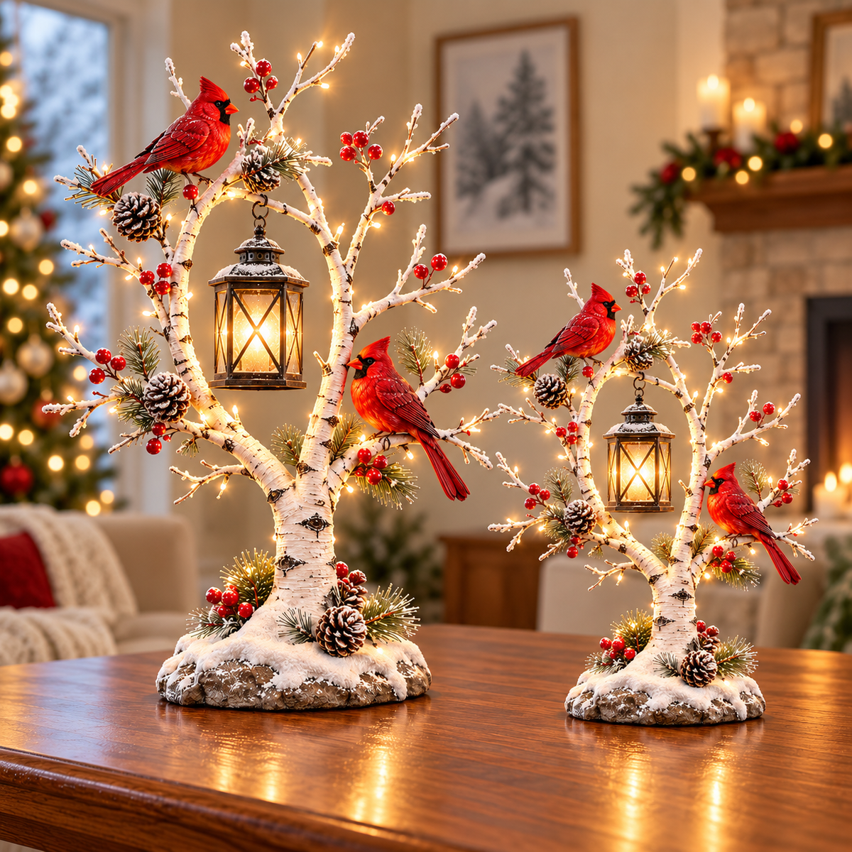 ❤️ 50% OFF Cardinal Winter Lantern Tree – Snowy Lighted Home Décor 🏮