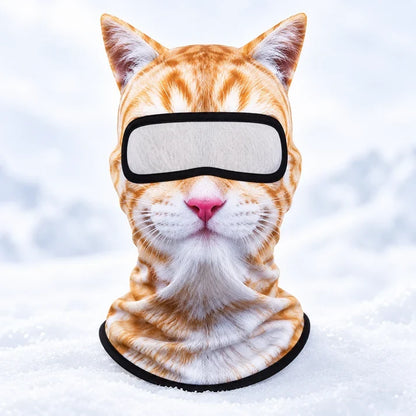 ✨3D Cat Ski Mask with Ears – Funny Windproof Balaclava for Skiing & Festivals