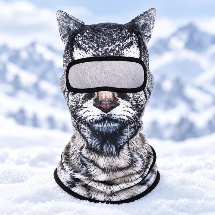 ✨3D Cat Ski Mask with Ears – Funny Windproof Balaclava for Skiing & Festivals