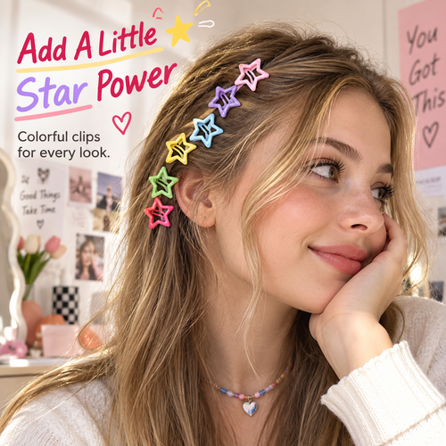🔥 50% OFF Colorful Y2K Star Hair Clips ⭐ Cute & Easy Everyday Style