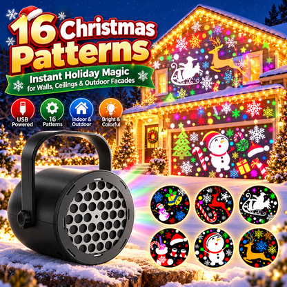 🎄 Christmas Projector Light with USB Power & Holiday Patterns ✨