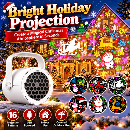 🎄 Christmas Projector Light with USB Power & Holiday Patterns ✨