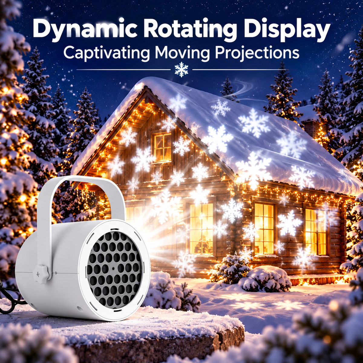 🎄 Christmas Projector Light with USB Power & Holiday Patterns ✨