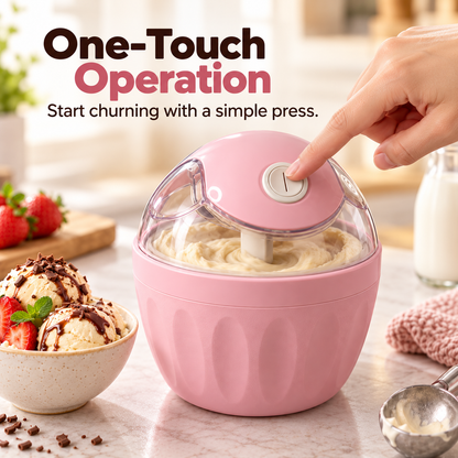 🍦 Mini Homemade Ice Cream Maker ✨ One-Touch Dessert Night Essential