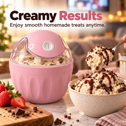 🍦 Mini Homemade Ice Cream Maker ✨ One-Touch Dessert Night Essential