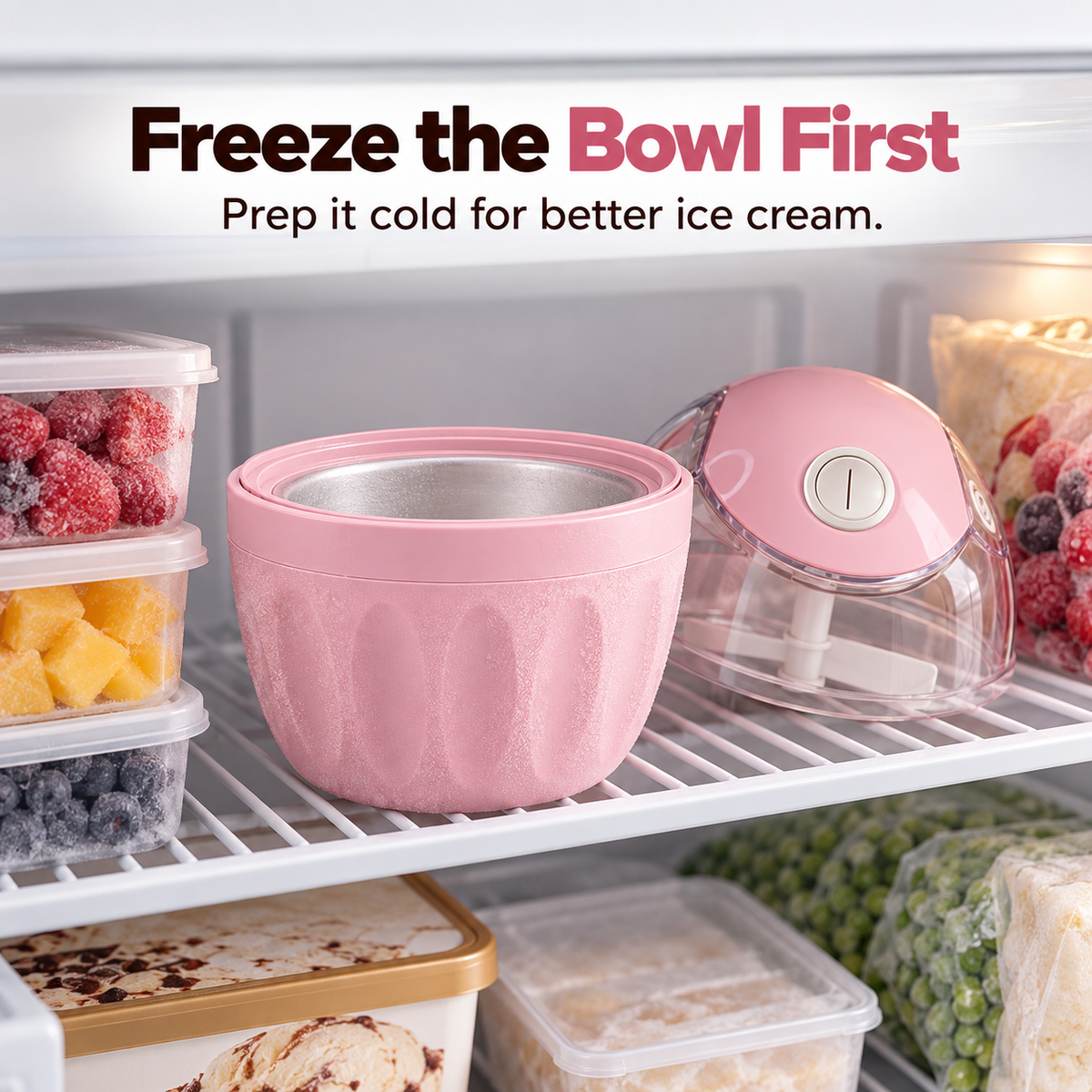 🍦 Mini Homemade Ice Cream Maker ✨ One-Touch Dessert Night Essential