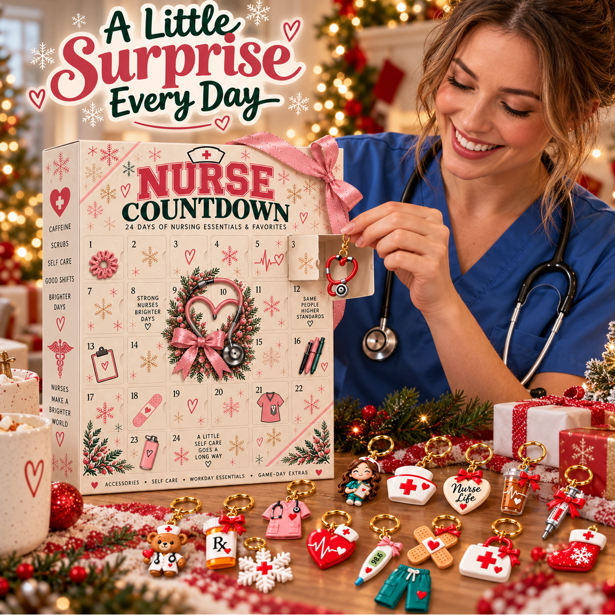 🎄 CareHero™ 24-Day Nurse Advent Calendar – Christmas Countdown Gift for Nurses 🩺🎁