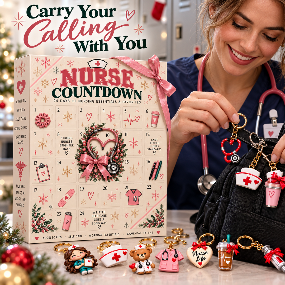 🎄 CareHero™ 24-Day Nurse Advent Calendar – Christmas Countdown Gift for Nurses 🩺🎁