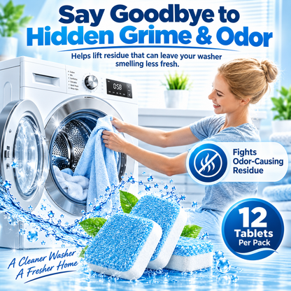 🫧 Washing Machine Cleaner Tablets – 12-Pack Deep Cleaning Tablets