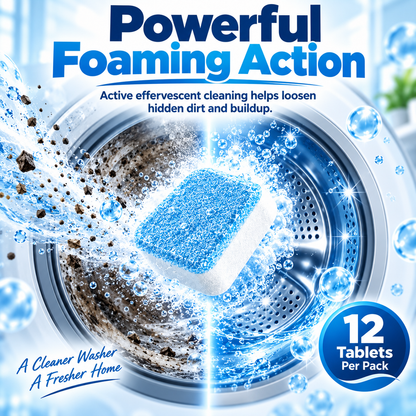 🫧 Washing Machine Cleaner Tablets – 12-Pack Deep Cleaning Tablets