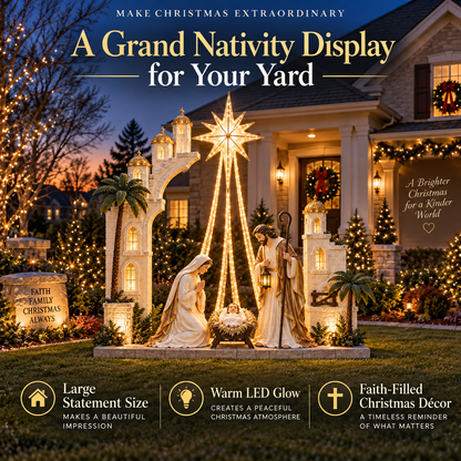✨ Christmas Star Nativity Light™ – Illuminated Holy Family Outdoor Yard Display
