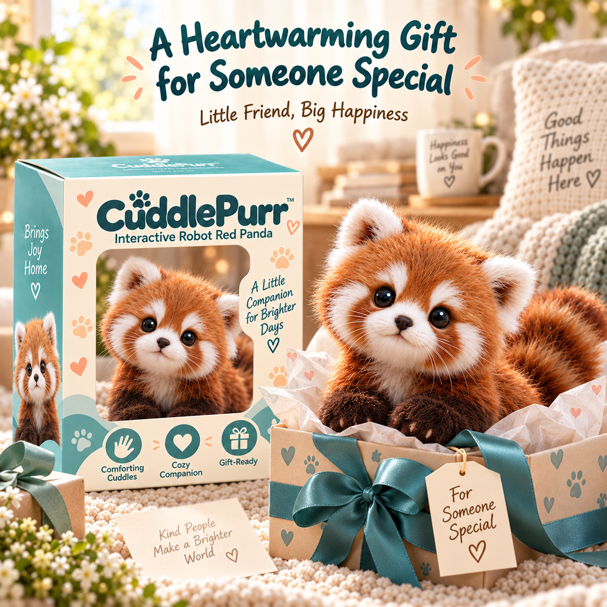 ❤️ Realistic Red Panda Plush Toy – Ultra-Soft Cuddly Companion for Cozy Moments & Gifting 🧸