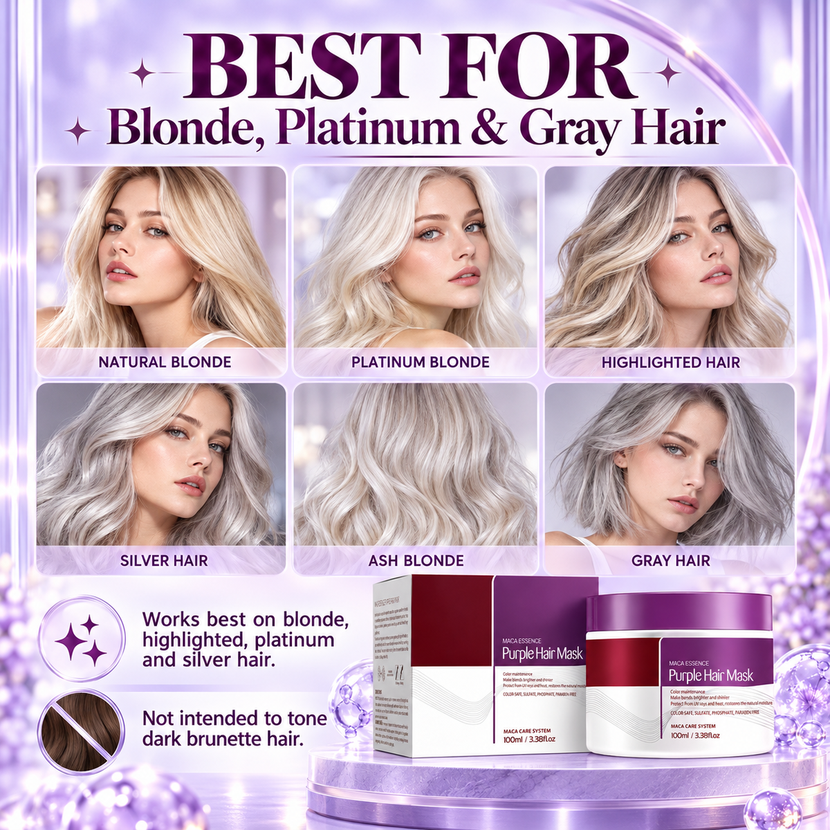 ✨Purple Hair Treatment Mask – Tone, Hydrate & Shine, 100ml