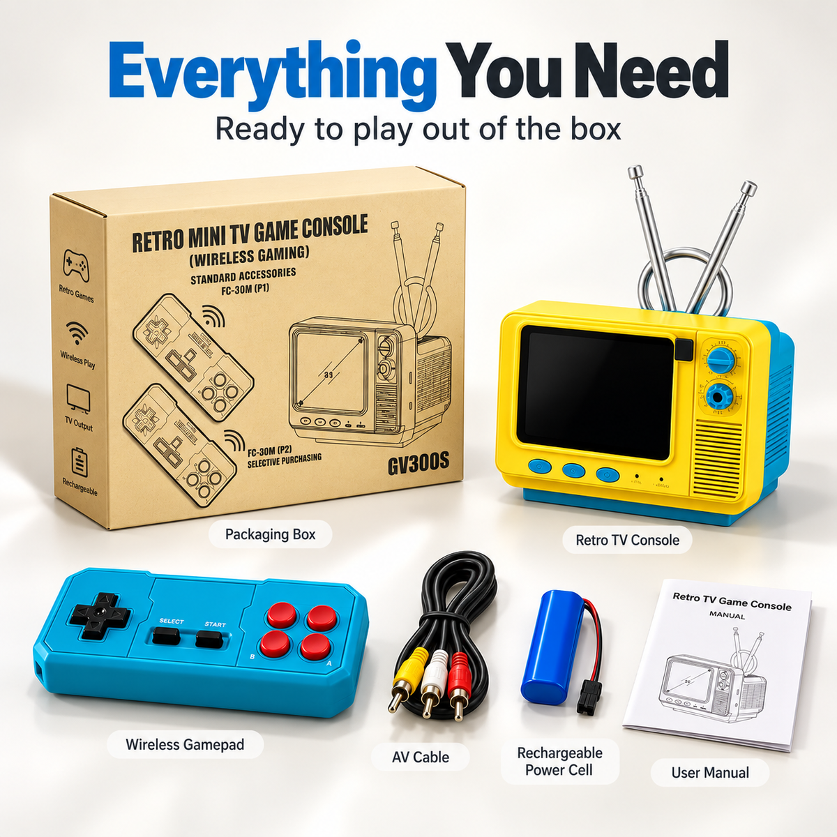 🎮 Classic Retro Mini TV Game Console - Wireless Handheld Console 📺