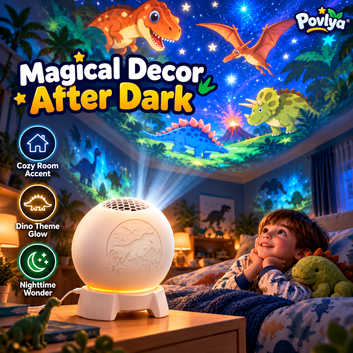 🦖 Dinosaur Galaxy Projector ✨ Turn Bedtime Into a Magical Dino Adventure