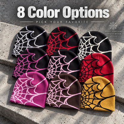 🕷️ Handmade Spider Web Knit Beanie