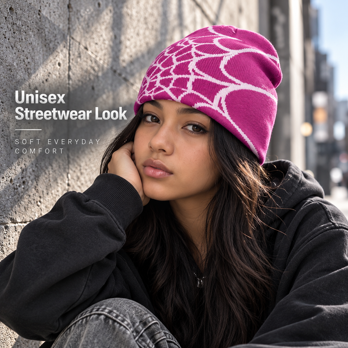 🕷️ Handmade Spider Web Knit Beanie