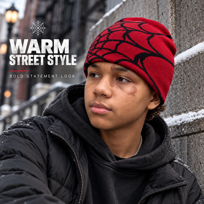 🕷️ Handmade Spider Web Knit Beanie