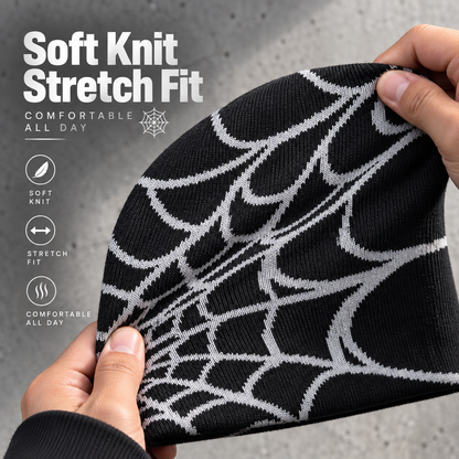 🕷️ Handmade Spider Web Knit Beanie